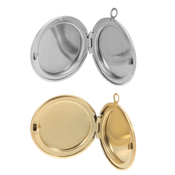 PENIKOKO 2 Pieces Assorted Color Stainless Steel Lockets for Jewelry Making and Memorial Craft Accessories