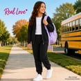 thumbnail image 3 of Real Love Girls Jogger Set Lightweight Fleece Zip Up Hoodie Sweatshirt and Sweatpants 2 Piece, 3 of 7