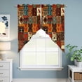 thumbnail image 6 of Vintage Boho Swag Valances for Windows 2 Pack Rust Brown Exotic Ethnic Native Geometric Swag Kitchen Curtains 45 Inches Long Rod Pocket Short Window Treatment for Kitchen Bathroom 36"x45", 6 of 9