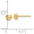 thumbnail image 4 of 14K Yellow Gold Polished Heart with CZ Post Earrings - 4mm, 4 of 6