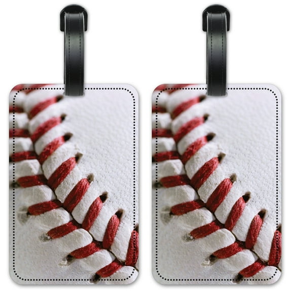 Baseball Stitch - Luggage ID Tags / Suitcase Identification Cards - Set of 2