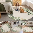 thumbnail image 6 of Round Area Rug 4ft,Farm Watercolor Leaves Washable Carpet Non-Slip Runner Accent Rugs Indoor Floor Mat for Bedroom Living Room Decor,Vintage Linen, 6 of 9