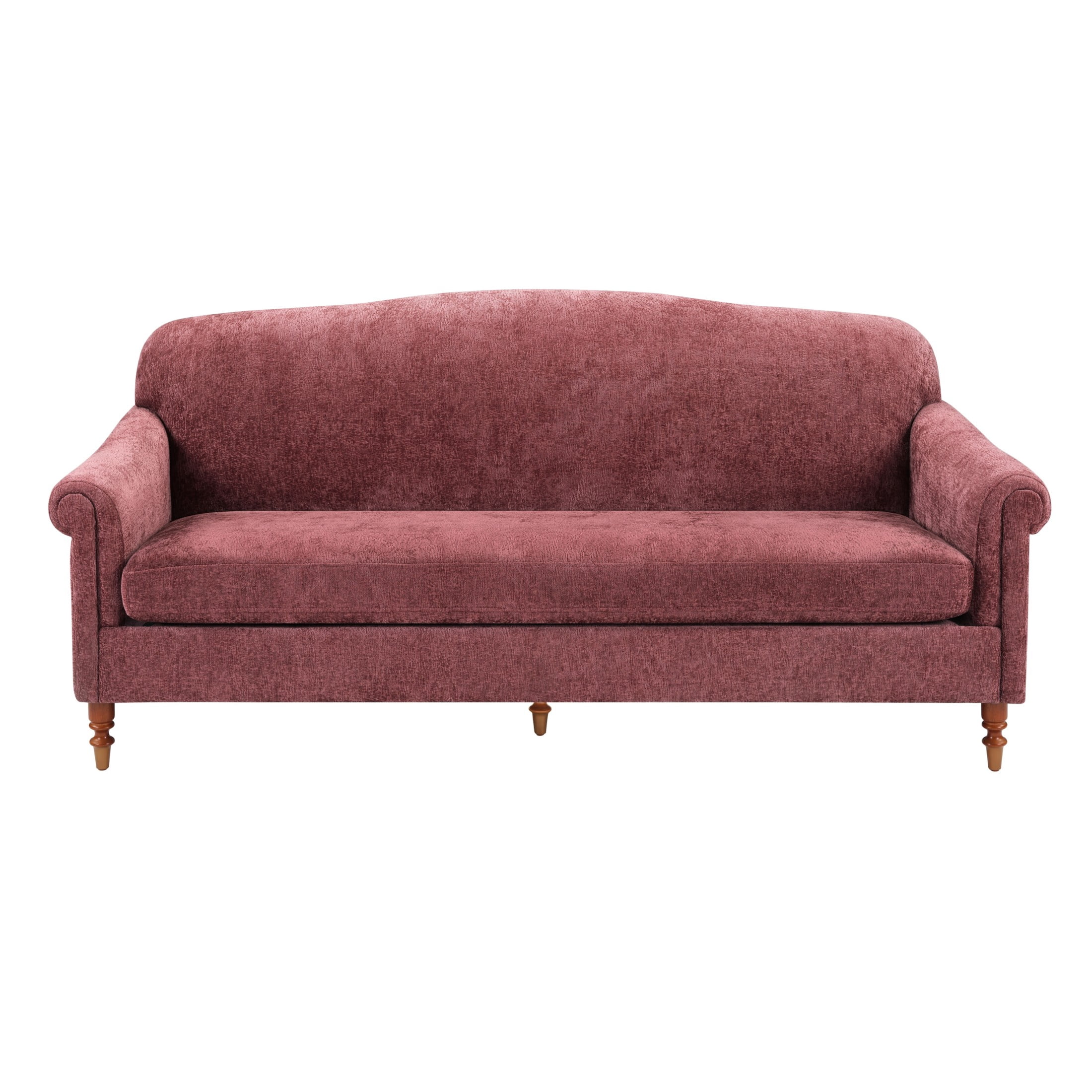 Christopher Knight Home 77.5" Chenille Loveseat Sofa with Rolled Arms, Classic Design 2-seater Couch, Red