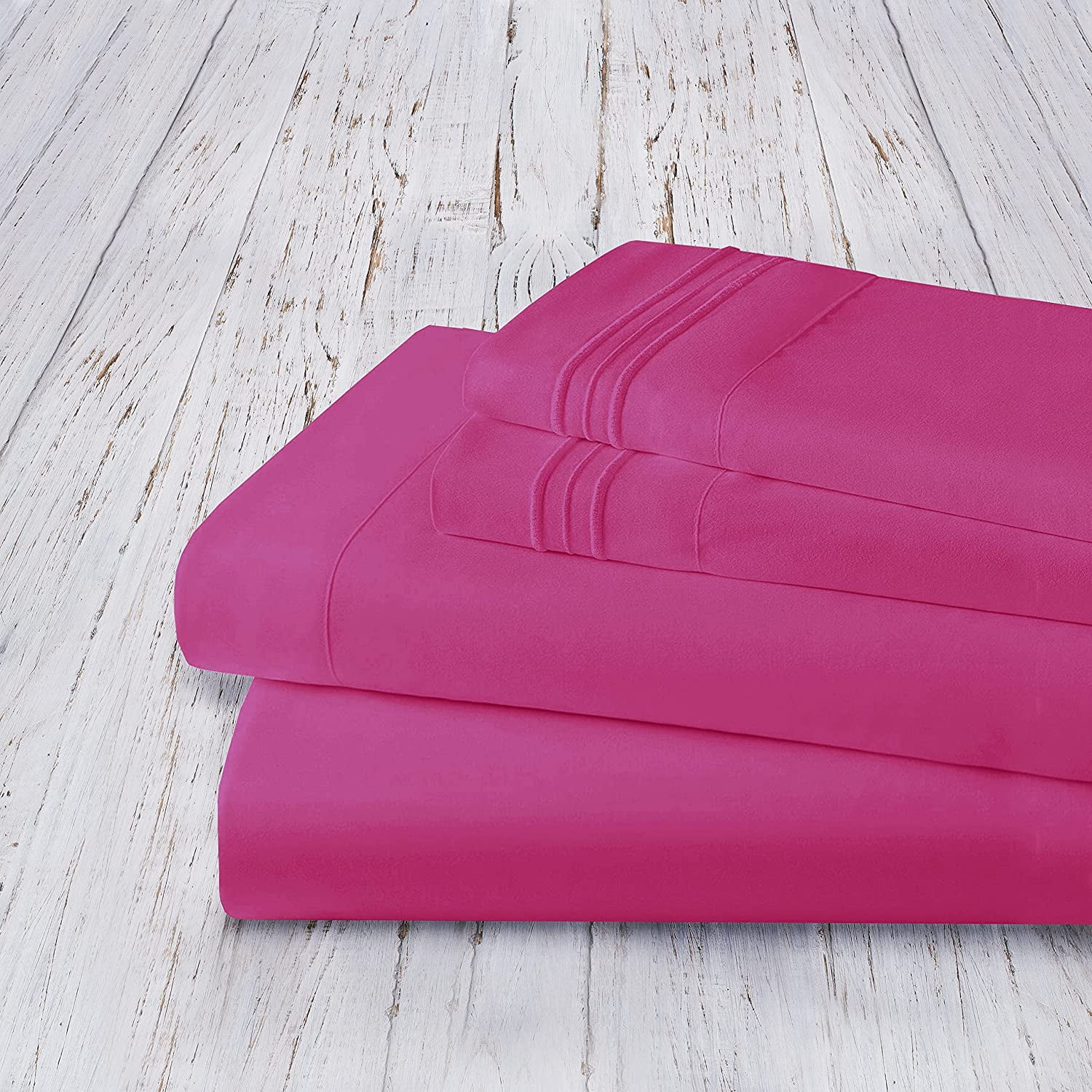 Bed Sheet Set - Brushed Microfiber Bedding - Bedding Sheets & Pillowcases - Deep Pockets - Easy Fit - Breathable & Cooling Sheets, Queen, Hot Pink