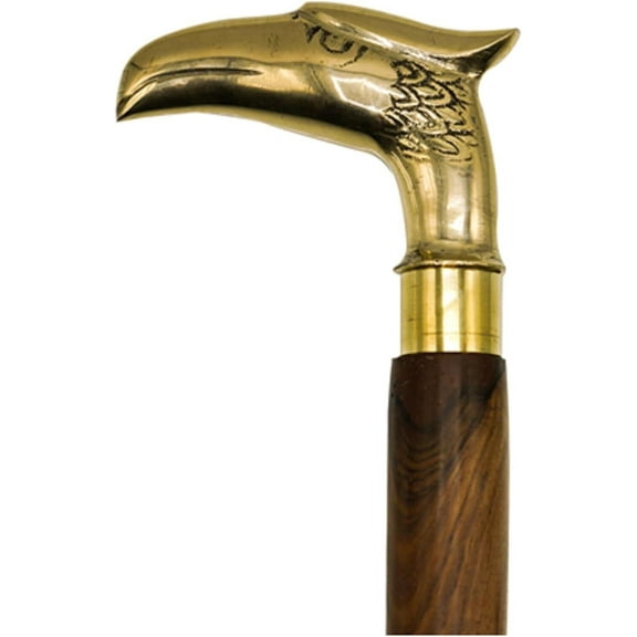 Antique Brass Eagle Head Foldable Walking Stick Rose Wood Canes Gift For Mother