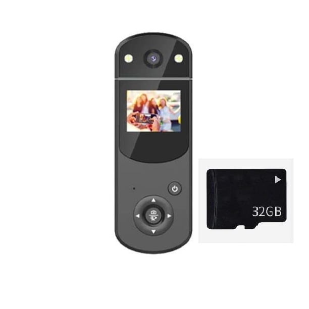Auvce Clip en la Cámara, Cámara DV Micro Digital de 1080P, Grabadora de Video Digital de Mano, Grabadora de Video de Acción Micro Multifuncional para Disparar,Tarjeta SD 32G