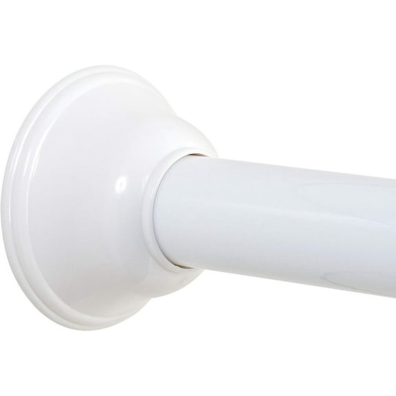 Zenna Home Rust-Resistant Adjustable Decorative Tension Shower Rod, 44"-72", White