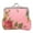 Pink, variant on Women Girl Canvas Change Purse Change Pouch with Kiss Lock Clasp Coin Purse Floral Coin Wallet for Daily Evening Party