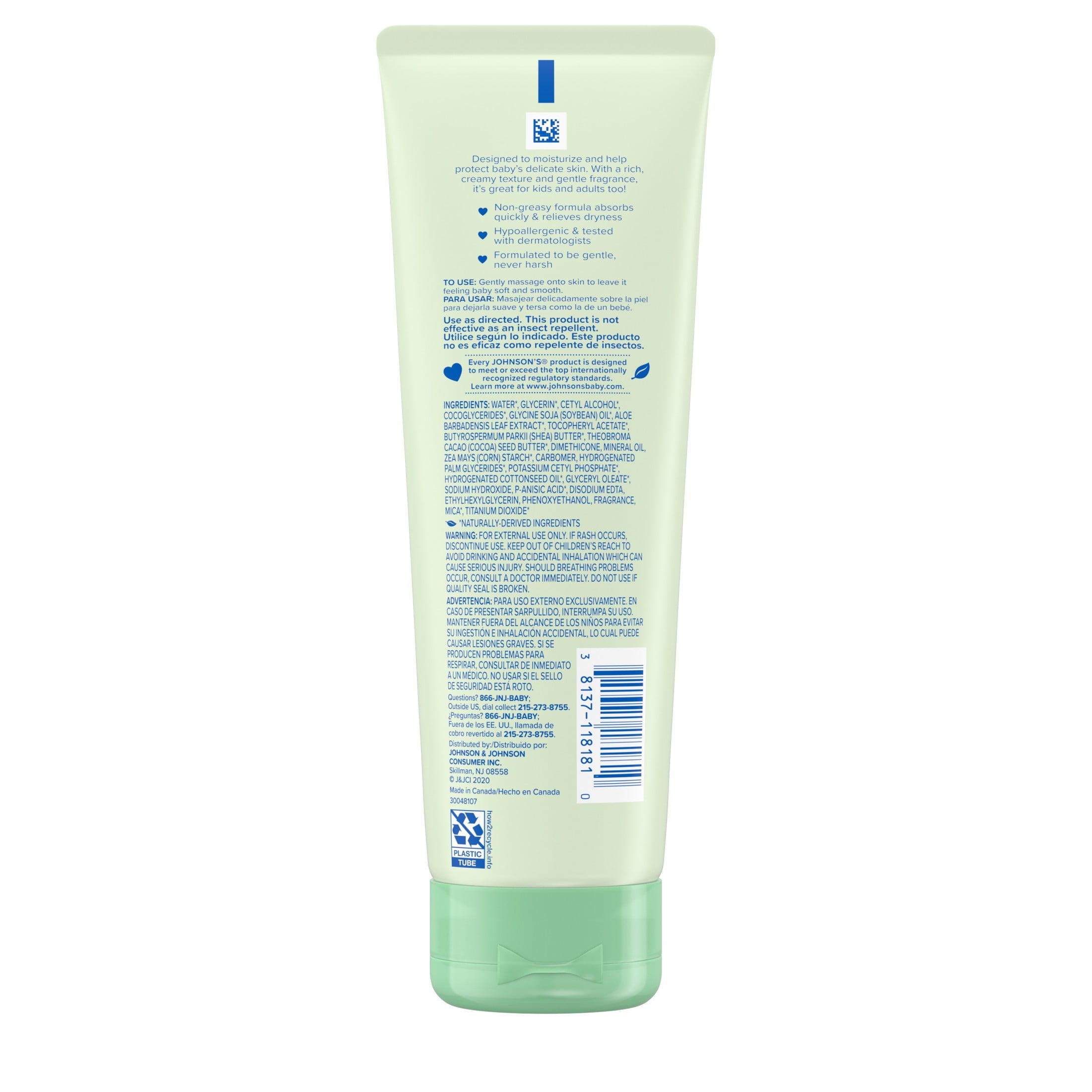 Johnson's Creamy Oil Baby Body Lotion With Aloe & Vitamin E, 8 fl. oz