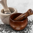 thumbnail image 3 of OUNONA Wooden Pestle Set for Home Use Dark Brown Easy to Clean Versatile 1 Set, 3 of 6