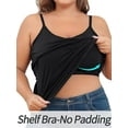 thumbnail image 3 of Charmo Plus Size Tank Tops for Womens Adjustable Strap Cotton Undershirt with Shelf Bra Casual Loose Camisole 1X-5X, 3 of 9