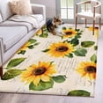 thumbnail image 3 of Vintage Sunflower Area&nbsp;Rug 3x5ft Watercolor Yellow Floral Non-Slip&nbsp;Washable Square&nbsp;Rugs Soft Felt Indoor Floor Mat for Bedroom Kitchen Living Room Bathroom, 3 of 9
