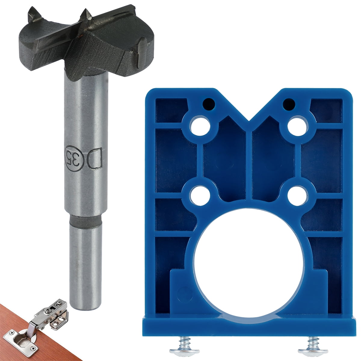 Welpettie 35mm Concealed Hinge Jig kit, Woodworking Tool Drill Bits