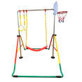 thumbnail image 4 of Gymnastics Bar for Kids 5 in 1 Height Adjustable Playground Set with Swing, 2X Trapeze Rings, Basketball Net + Balls, Horizontal Kip Bar Gymnastic Junior Training Bar + Accessories Included, 4 of 8