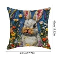 thumbnail image 3 of Xuniizn Easter Pillow Covers 18x18" - Imitation Embroidery Cute Easter Bunny Printing Pillow Covers for Bedroom Living Room Couch Sofa Party Decor, Easter Decorations, 3 of 6