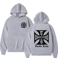 thumbnail image 3 of Sudadera con capucha para hombre, ropa de calle de gran tamaño con logotipo de la Cruz de Hierro, color negro, Unisex, 3 of 4
