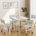 thumbnail image 1 of Height Adjustable Kids Table and Chairs Set – Versatile Toddler Table with Graffiti Desktop, 2 or 4 Non-Slip Chairs, Storage, Perfect for Reading, Drawing, Playing, Eating, Children's Room or Playroom, 1 of 5