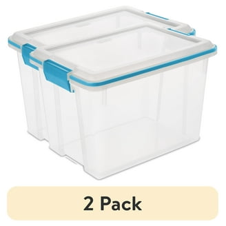 52L Collapsible Storage Bin Clear Plastic Box Container with Lid