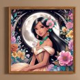 thumbnail image 3 of Pintura de diamante 5D DIY taladro redondo completo princesa Jasmine arte artesanal 50x50cm, 3 of 9