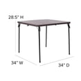 thumbnail image 5 of Bowery Hill Modern 34" Square Plastic Bi-Fold Table in Brown, 5 of 8