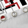 thumbnail image 4 of Homewish Geometric Stripe Art Black Out Curtains,Abstract Square Line Curtains Pack of 2 (42x63 Each),Red White Black Bedroom Curtains For Adults,Super Cozy Room Decor, 4 of 6
