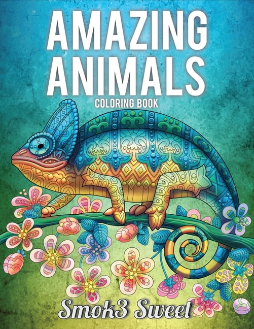 Download Amazing Animals Coloring Book : Adult Coloring Book Design Pattern for Anger Reducing, Mandala ...