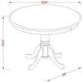 thumbnail image 2 of 5 Piece Dining Room Set with Round Pedestal Table and Linen Chairs, 2 of 11