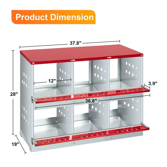 Cherish Chicken Nesting Box, Easy Egg Collection Large Vented Holes Chicken Coop Equipment with Vented Holes, Heavy Duty Chicken Nesting Boxes for Hens, Rabbits, Ducks