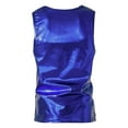 thumbnail image 5 of YLSDY Men's Faux Leather Tank Top Silm Sport Vest Sleeveless Shirts Solid Pullover Crew Neck Sports Tank Tops Vest Blue 4, 5 of 6
