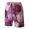 thumbnail image 4 of Salouo Purple And Pink Tulip Bouquet Pattern Swim Trunks for Men,Men's Hawaiian Bathing Suit Swimsuits Quick Dry Swimming Board Shorts Beach Shorts with Pockets-Large, 4 of 6