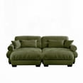 thumbnail image 6 of Modern Two-seater Velvet Sofa with Ottoman 220×80×75cm, Offering Comfort and Style, 6 of 14