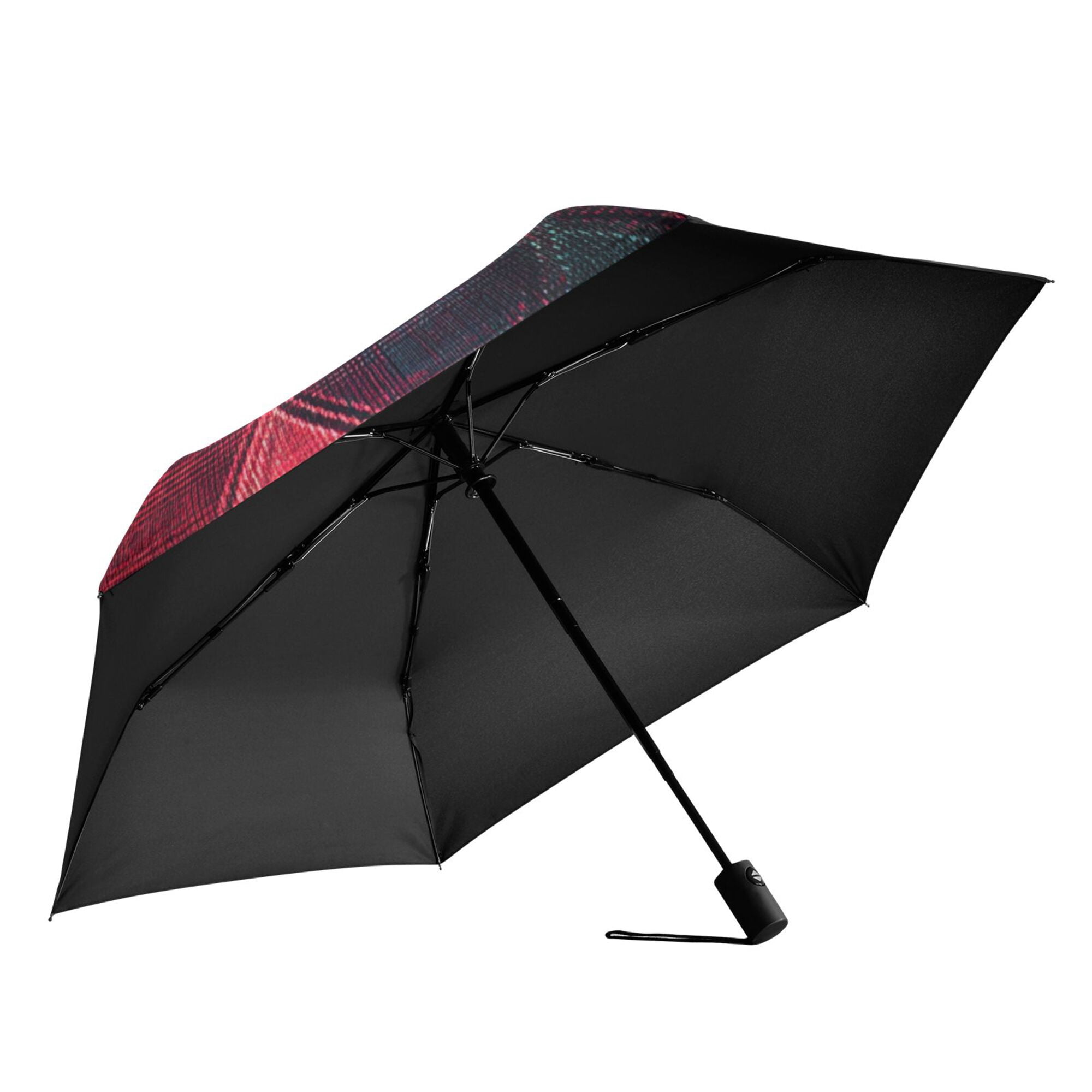 FORMRS Travel Umbrella Folding Auto Open Close Windproof Rain UV Protection, Vibrant Green Tartan Pattern