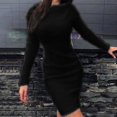 thumbnail image 1 of Women Bodycon Mini Jumper Dress Ladies Long Sleeve Party Sweater Knitted Dresses, 1 of 8