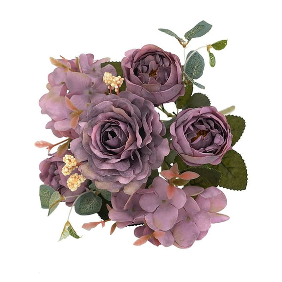 PEIBang Artificial Peony Silk Florals,Fake Silk Peony Flower Bouquet,Floral Centerpiece for Wedding Home Party Table Arrangement