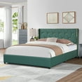 thumbnail image 4 of Gymax Full Upholstered Bed Frame with 4 Storage Drawers Headboard Green, 4 of 9