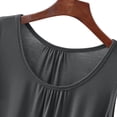 thumbnail image 6 of Feancey Plus Size Women's Capri Pajama Set Sleeveless Ruched Tank Top Elastic Waist 2 Piece Loungewear Solid Color Casual Pj Sets Gray 5XL, 6 of 8