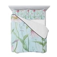thumbnail image 7 of Blue Pink Green Floral King Size Down Alternative Comforter, Lightweight Comforter Quilt Bedding Set with Pillow Shams Seasonal Botanical Blooms All Seasons Bed Comforter Duvet Insert 96"x106", 7 of 7