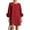 Deep Red #023, variant on Floral Button-Down Mini Dress with Striking Floral Cuffs Loose Fit Dress, M