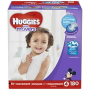Huggies Little Movers Plus Diapers Size 4, 180 Count