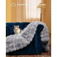 thumbnail image 4 of Ultra Soft Cozy Faux Fur Throw Blanket, Fuzzy Plush Thick Bubble Blanket, Oversize Luxury Fluffy Blanket for Couch, Bed, and Living Room, 50x60 Inches, Light Grey, 4 of 12