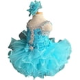 thumbnail image 3 of Jenniferwu G037B Infant Toddler Baby Newborn Little Girl's Pageant Party Birthday Dress Blue Size 12-18M, 3 of 4