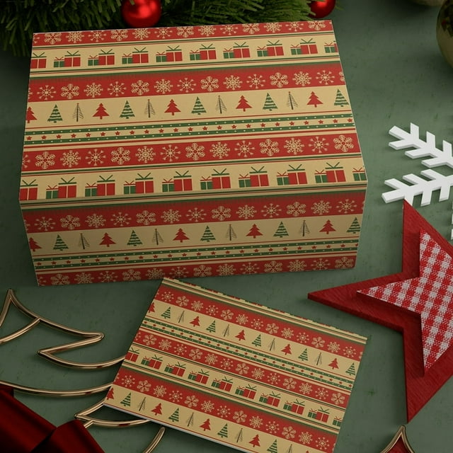 YOPTOP 10 Kraft Christmas Gift Boxes with Lids for wrapping Large Clothes (Assorted size for wrapping Robes Sweater Coat Shirts and Clothes xmas Holiday Present),b,asshow