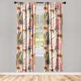 thumbnail image 3 of Ambesonne Floral Curtains, Flowers Brush Strokes Grunge, Pair of 28"x84", Coral Pale Camel and Blush, 3 of 5