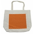 thumbnail image 1 of Starfish Shopping Bag, Doodle Style Aquarium Animals Pattern on Abstract Orange Background Exotic Fauna, Eco-Friendly Reusable Bag for Groceries Beach and More, 15.5" X 14.5", Cream, by Ambesonne, 1 of 2