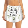 thumbnail image 2 of KLL Home Sweet Home Floral Pattern Shorts Women,Athletic Shorts High Waisted Running Shorts Pocket Sporty Short Gym Elastic Workout Shorts-Medium, 2 of 7