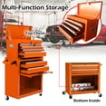 thumbnail image 4 of Tool Chest with 8 Drawer,High Capacity Rolling Tool Box Removable Tool Storage Cabinet with Locks,Rolling Tool Storage Cabinet with 4 Wheels for Garage and Warehouse (Orange), 4 of 7