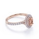 thumbnail image 2 of JeenMata Anillo de Compromiso con Doble Halo de Morganita y Moissanita Ovalada de 1,75 Quilates con Baño de Oro Rosa de 18 K sobre Plata, 2 of 6