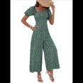 thumbnail image 2 of Mono de Verano 2025 para Mujer, Estilo Floral, Informal, Holgado, con Pierna y Corta. Verde M, 2 of 8