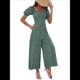 thumbnail image 2 of Mono de Verano 2025 para Mujer, Estilo Floral, Informal, Holgado, con Pierna y Corta. Verde S, 2 of 8