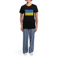 thumbnail image 4 of CafePress - Ukraine Flag Pajamas - Women's Short Sleeve Print T-Shirt and Pants Dark Cotton Pajama Set, 4 of 7